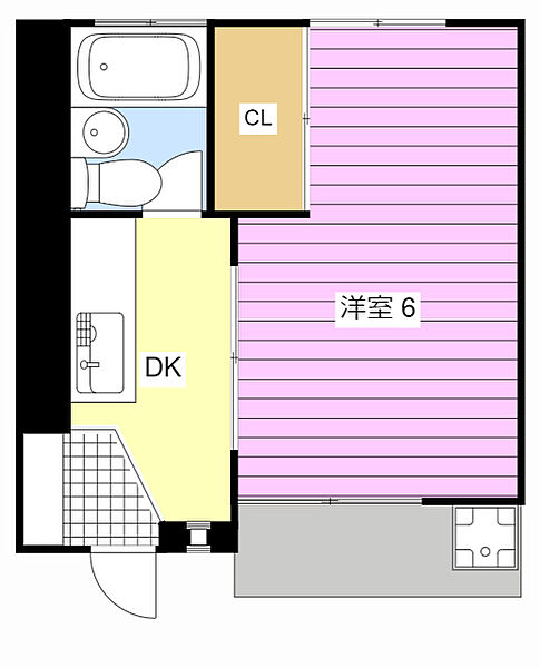 コーポヤングシティ 205｜静岡県浜松市中央区和合町(賃貸アパート1DK・2階・24.63㎡)の写真 その2