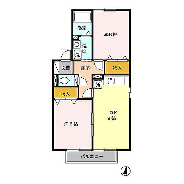 セジュール Y’s 102｜静岡県浜松市中央区半田山６丁目(賃貸アパート2DK・1階・50.42㎡)の写真 その2