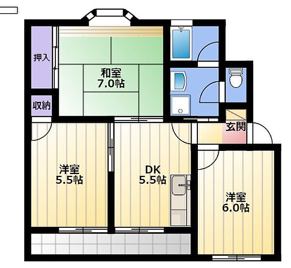 ルグランとみつか 303｜静岡県浜松市中央区富塚町(賃貸マンション3DK・3階・51.84㎡)の写真 その2