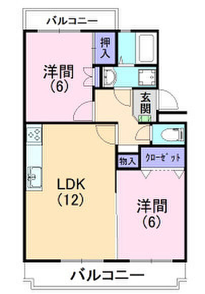 初生パークハイツ 402｜静岡県浜松市中央区初生町(賃貸マンション2LDK・4階・56.27㎡)の写真 その2