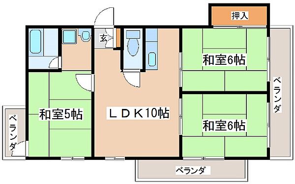 兵庫県明石市東野町(賃貸マンション3LDK・4階・60.00㎡)の写真 その2