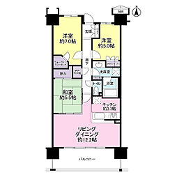 ロータリーパレスくぬぎ山 3LDKの間取図画像