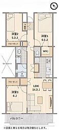 ビューパレー船橋三番街 3LDKの間取図画像