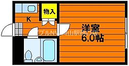 さかいビル 2階1Kの間取り