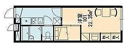 Maison de Roms伊島 2階1Kの間取り