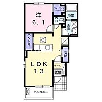 ラ・グリシーヌII  ｜ 岡山県岡山市北区牟佐（賃貸アパート1LDK・1階・45.77㎡） その2