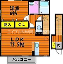 プリムローズ新光  ｜ 岡山県岡山市北区下伊福上町（賃貸アパート1LDK・2階・51.80㎡） その2