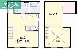 プリマガーデン岡山 ワンルームの間取図画像