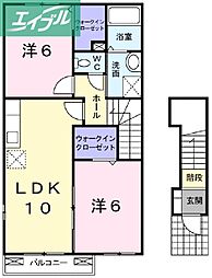 ベントルナータB 2LDKの間取図画像