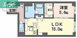 プレミアス学南 1LDKの間取図画像