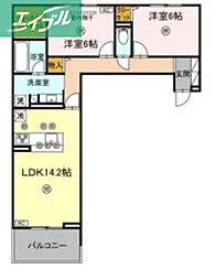 Luveria 2LDKの間取図画像