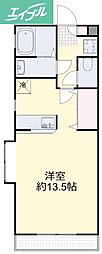 ヴィクトワール南方 1Kの間取図画像