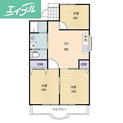 パラツィーナ津島B 3DKの間取図画像