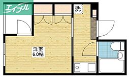 ラ・ヴィラ 1Kの間取図画像
