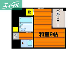アルファ清心町2 ワンルームの間取図画像