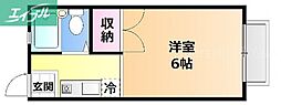 クレオ旭川 1Kの間取図画像