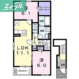 シンフォニー1 2LDKの間取図画像