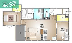 REGALEST 伊島II 2LDKの間取図画像