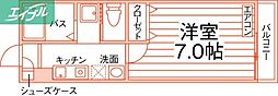 St.LEONEツシマヒガシ2EAST 1Kの間取図画像