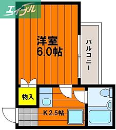 クレアンジュISHIMA 1Kの間取図画像