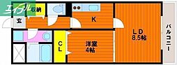 サダーズ伊福町 1LDKの間取図画像