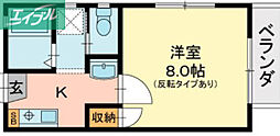 みどりコーポ 1Kの間取図画像