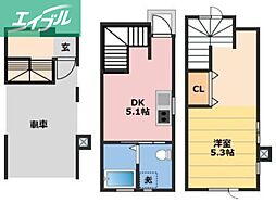 ドネ・アン・レーヴ伊島町 1DKの間取図画像
