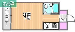 アルファ清心町1 1Kの間取図画像