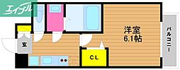 プレサンス岡山駅前 1Kの間取図画像