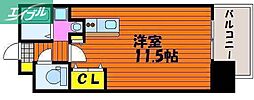 グランエターナ岡山3 ワンルームの間取図画像