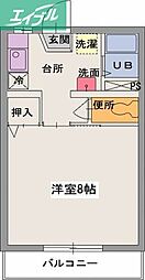 チェリーテラス 1Kの間取図画像