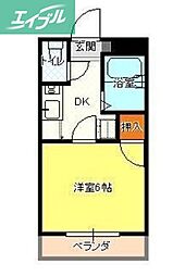 メゾン・ド・ベル・プレ2号館 1Kの間取図画像
