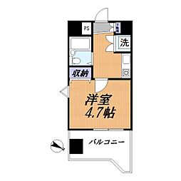 グリタァ相模大野 1Kの間取図画像