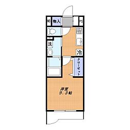 グランドゥール 1Kの間取図画像
