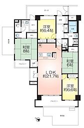 ヴィル・ド・ヴァン西神南4番館 4LDKの間取図画像