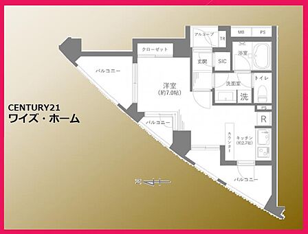 【間取り図】1R