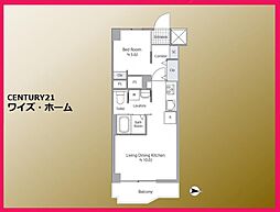 築地永谷コーポラス 1LDKの間取図画像