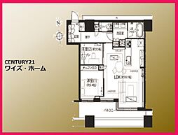 クレストプライムタワー芝 2LDKの間取図画像