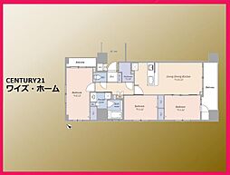 レーベンシティオ上野入谷タワーフォルム 3LDKの間取図画像