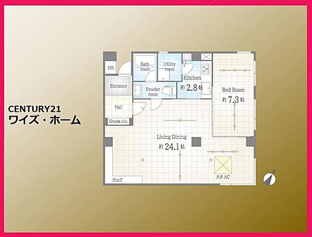 【間取り図】 1LDK