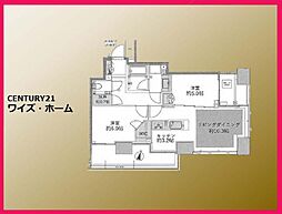 シティタワー上野池之端 2LDKの間取図画像