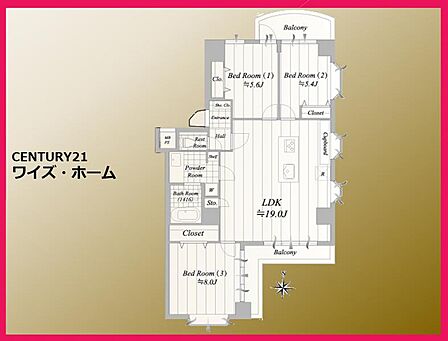 【間取り図】3LDK
