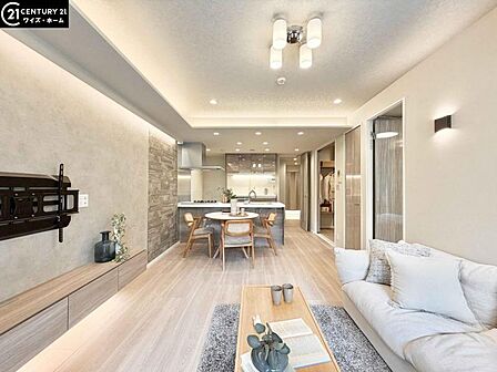 【リビング：14.8帖】穏やかな時間を心ゆくまで堪能できる住空間です。