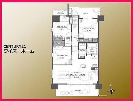 【間取り図】3LDK
