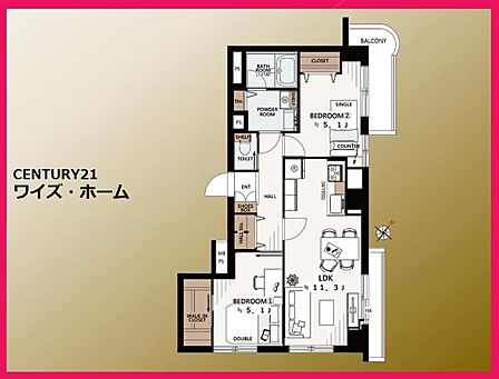 【間取り図】　2LDK
