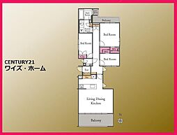 ロイヤルシーズン瀬田 3LDKの間取図画像