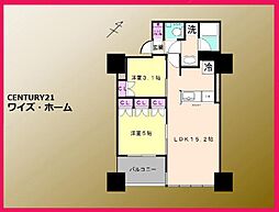 ローレルタワールネ浜松町 2LDKの間取図画像
