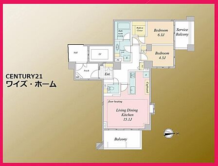【間取り図】　2LDK