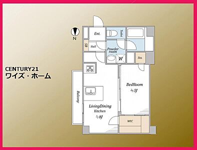間取り：【間取り図】　1LDK