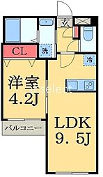 グランプレシアＳＯＧＡ 3階1LDKの間取り